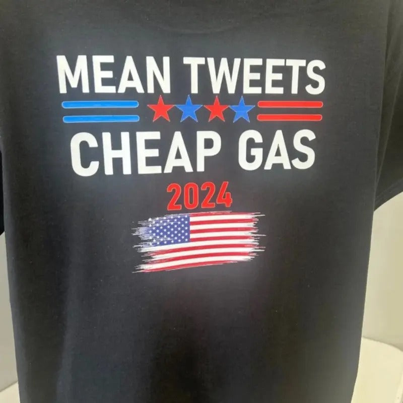 Mean tweets and cheap gas, Trump T shirt Cotton Fabric Hoodie, Sweatshirt | UrbanDripWear.com