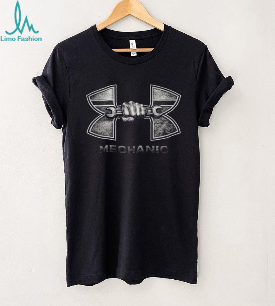 Mechanic Wrench Fist Industrial Graphic Logo T Shirt