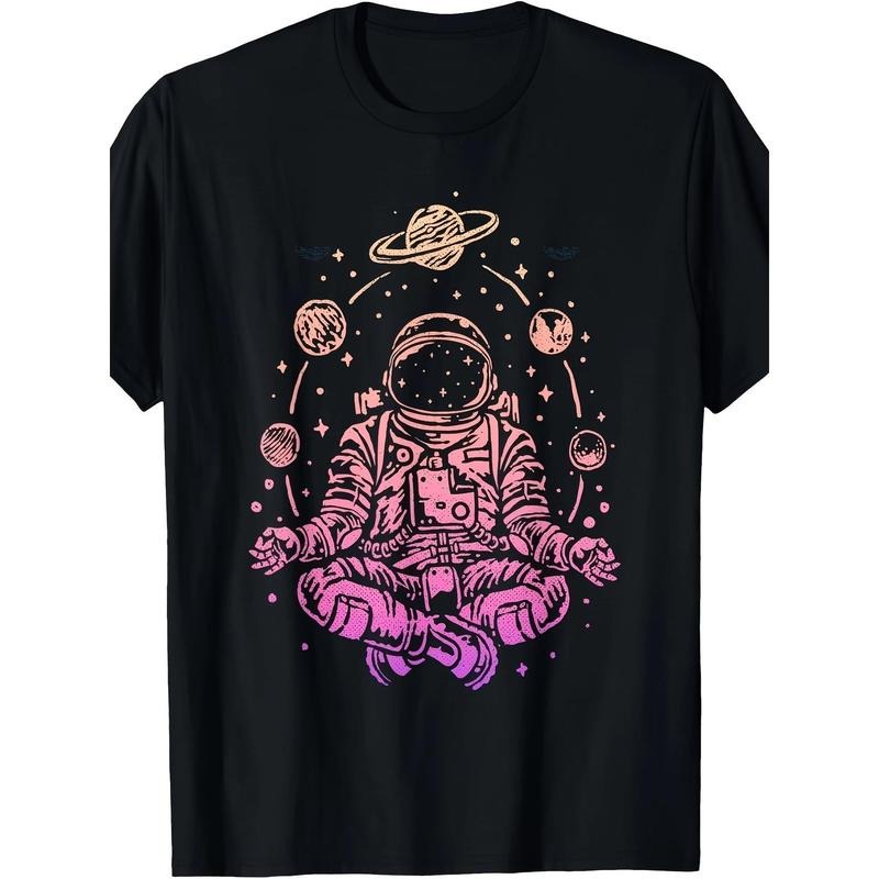Meditation Astronaut Planet Colorful Lotus Meditation T-shirt Made in USA Hoodie, Sweatshirt | UrbanDripWear.com