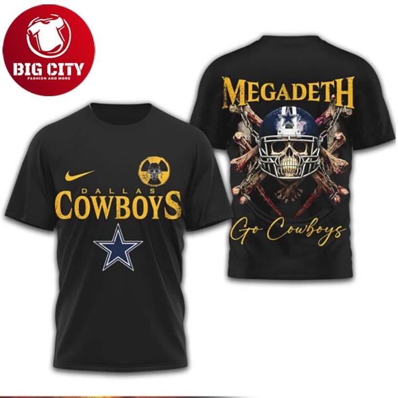 Megadeth x Dallas Cowboys Skull & Crossbones Metal Two Sided Shirt
