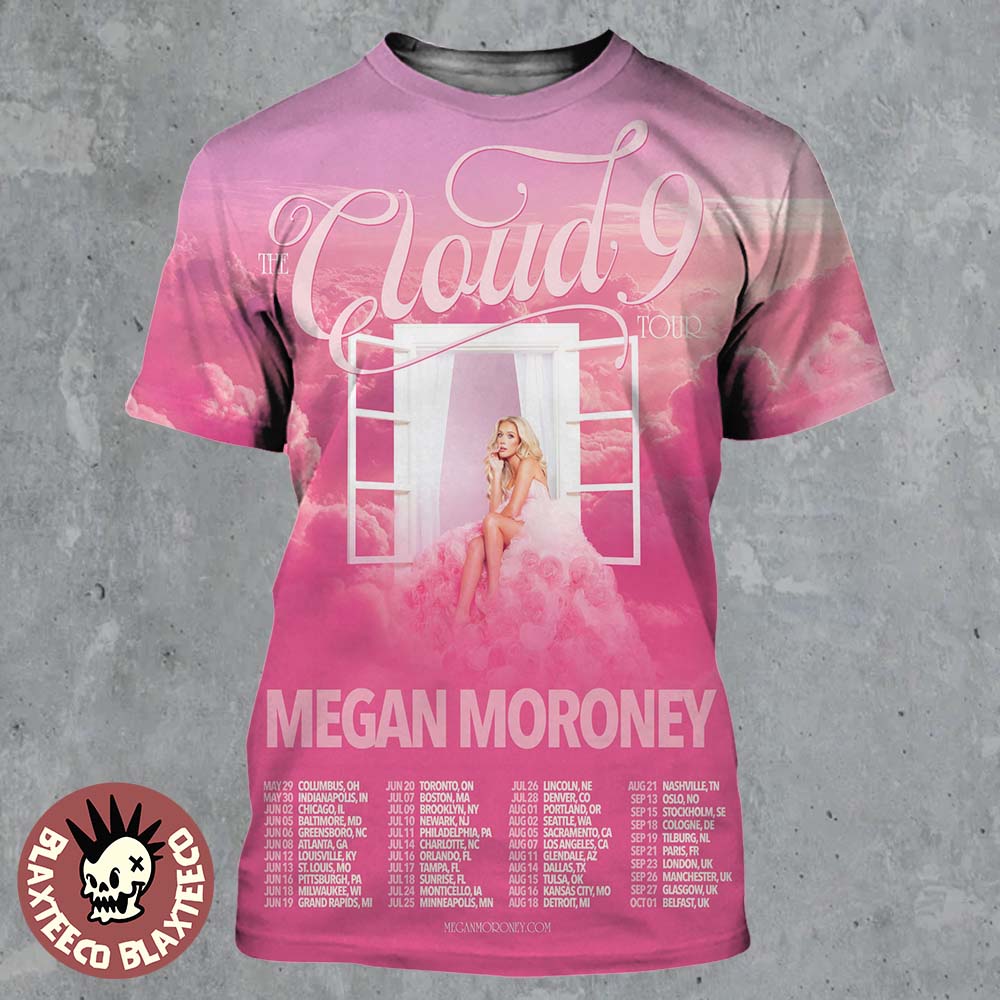 Megan Moroney The Cloud 9 Tour 2026 North America City Dates All Over Print Shirt