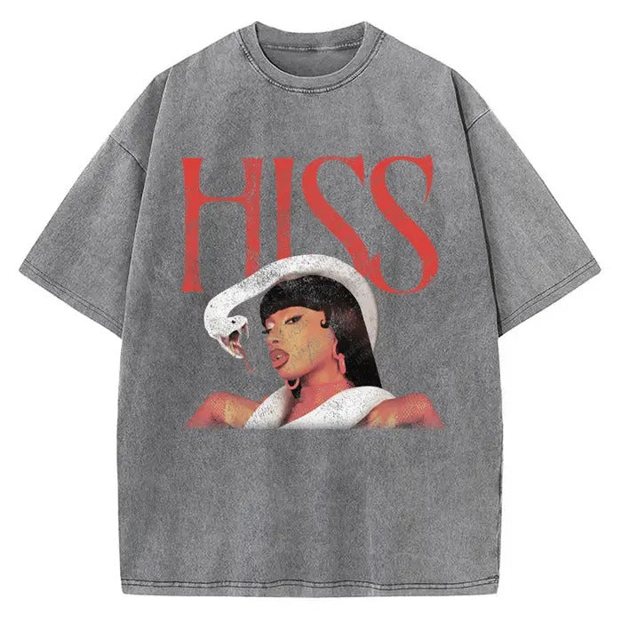 Megan Thee Stallion T-Shirt Hiss Vintage Graphics Fan Tee Crewneck Cotton Menswear Top Hoodie, Sweatshirt | UrbanDripWear.com