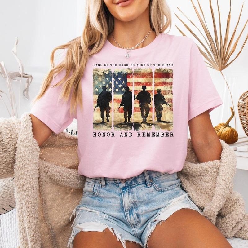 Memorial Day Land of The Brave Unisex Shirt, Patriotic American Flag Shirt, Army Gift, Heart Memorial Day Shirt, Gift for...
