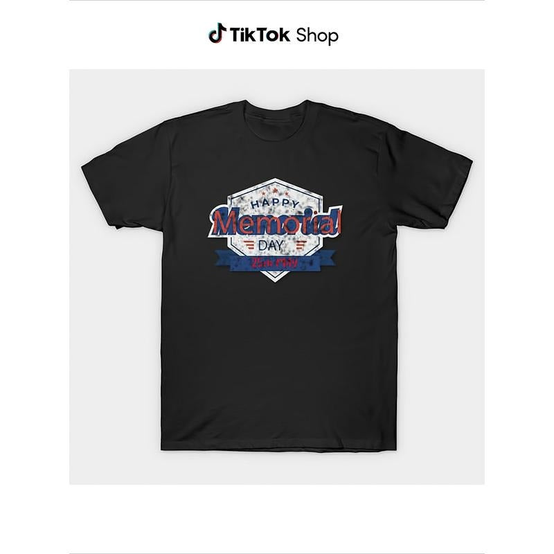 Memorial Day T-Shirt Short Sleeve Round Neck Tee with Pure Cotton 180g Gift For Men Hoodie, Sweatshirt | UrbanDripWear.com
