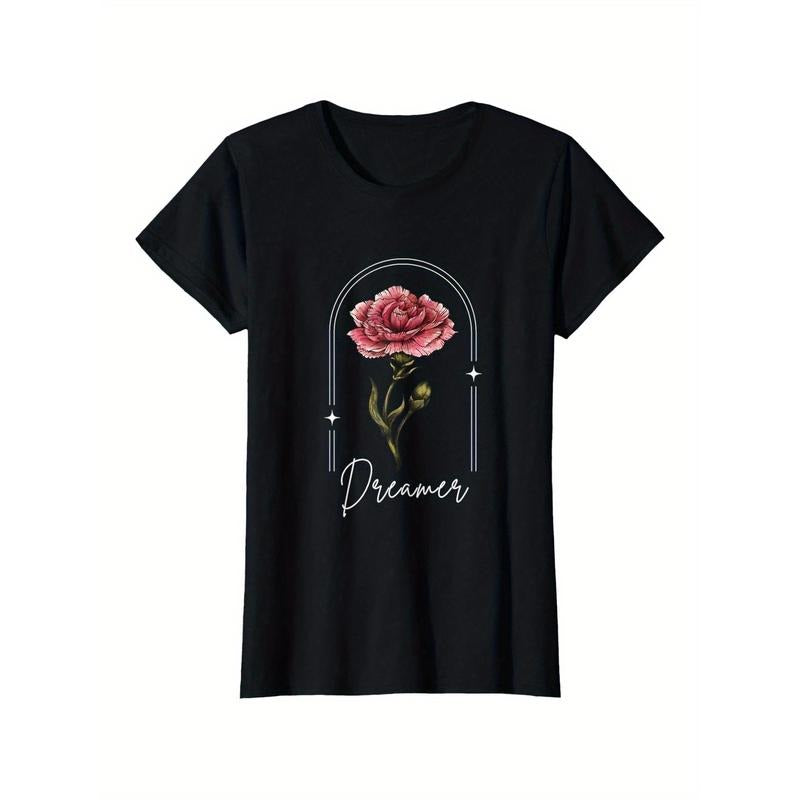 Men & WomenJanuary Birth Flower Vintage Carnation T-Shirt - 100% Cotton 180gsm Unisex Comfort Fit Short Sleeve Round Neck...