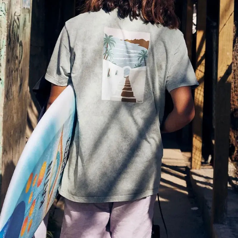 Men Beach Art Back Print T-Shirt Menswear Top Tshirt Streetwear Hoodie, Sweatshirt | UrbanDripWear.com