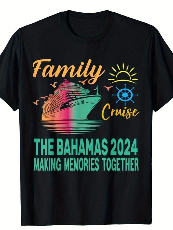 Men Casual T-Shirt Family Cruise Bahamas Unique Cotton Design Streetwear Crewneck Hoodie, Sweatshirt | UrbanDripWear.com