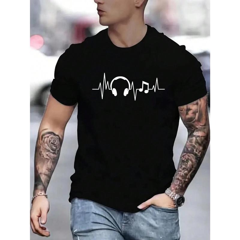 Men Headphone Print T-shirt For Spring And Summer Made in USA Hoodie, Sweatshirt | UrbanDripWear.com