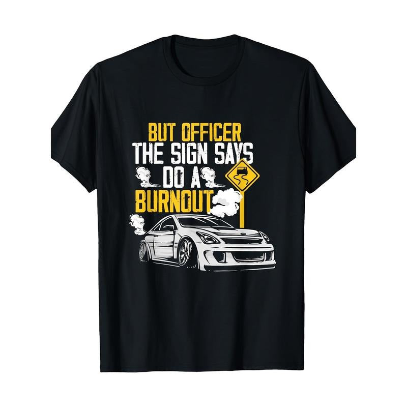 Men'S 100% Cotton Knit T-Shirt - Crew Neck, Regular Fit, Geometric Burnout Car Humor Graphic, Short Sleeve, Casual...