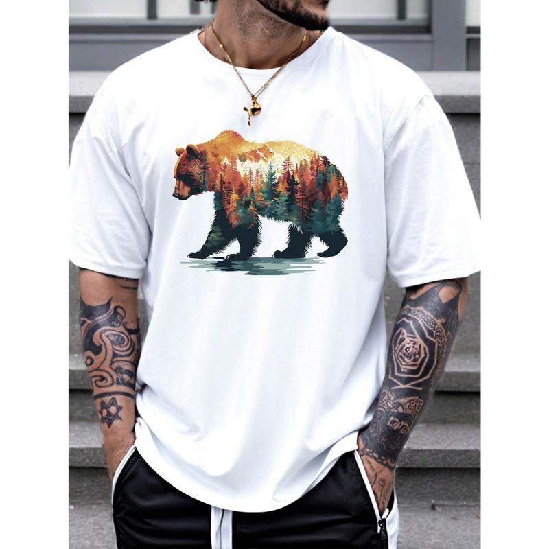 Men Simple Printed Round Neck Summer Short Sleeve T-Shirt Made in USA Hoodie, Sweatshirt | UrbanDripWear.com