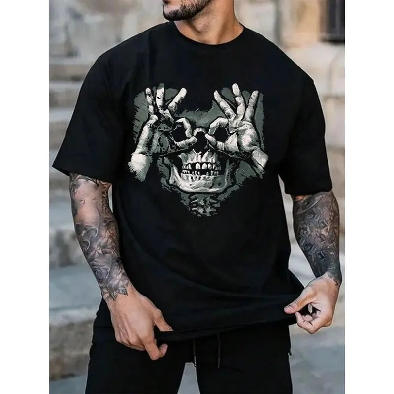 Men Skull Print Tee Men's T-Shirt. Hoodie, Sweatshirt | UrbanDripWear.com