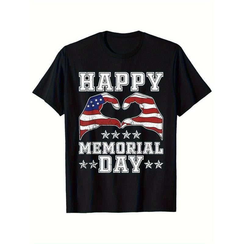 Men T-shirt , Happy Memorial Day ,Cotton T-Shirt - Patriotic Graphic Tee for Men & Women - Summer Casual Short Sleeve...