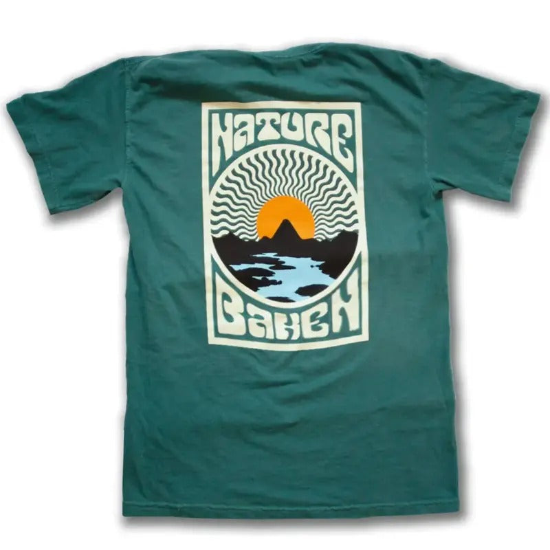 Men Vintage Casual Sunset Woods Nature Print T-shirt Menswear Top Tshirt Streetwear Hoodie, Sweatshirt | UrbanDripWear.com