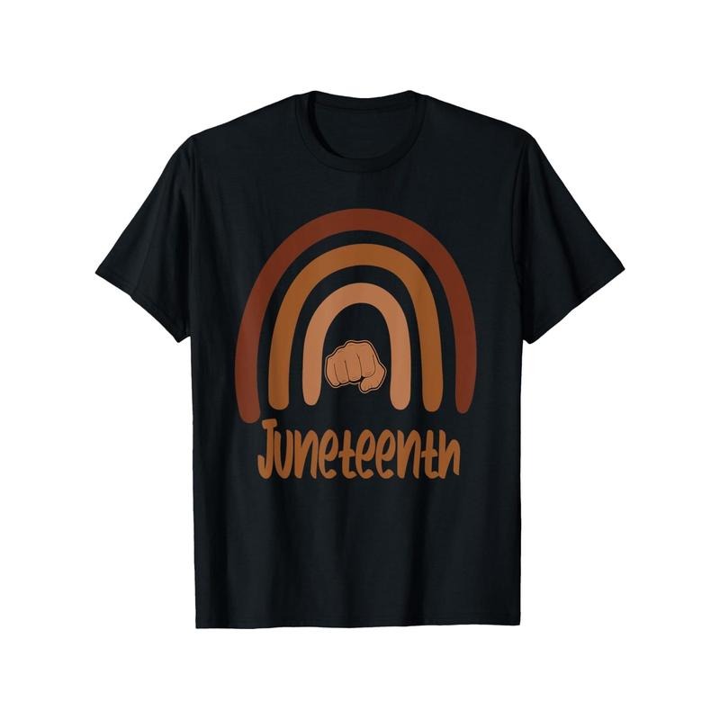 Men WomenJuneteenth Pride African American Freedom Since 1865 Rainbow Graphic T-Shirt