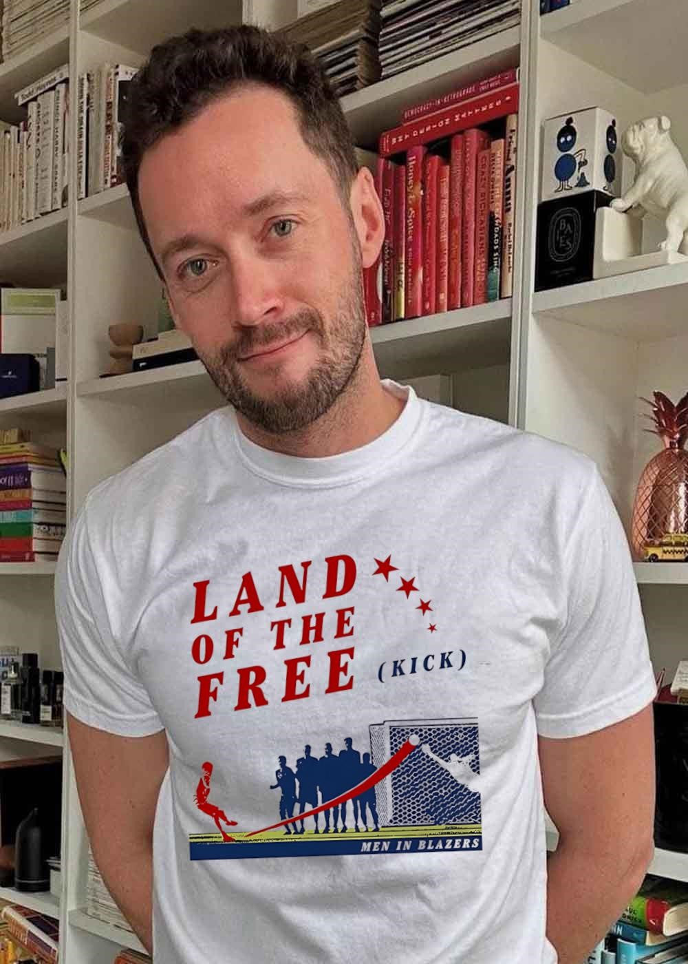 Men in Blazers Land of the Free Kick Soccer T-Shirt