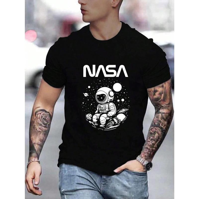 Men's Astronaut And Text Printed T-shirt Made in USA Hoodie, Sweatshirt | UrbanDripWear.com