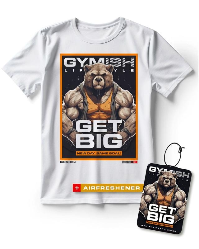 Men's Bear Figure Fitted Gym Workout Shirt with Air Freshener Gift Set Hoodie, Sweatshirt | UrbanDripWear.com