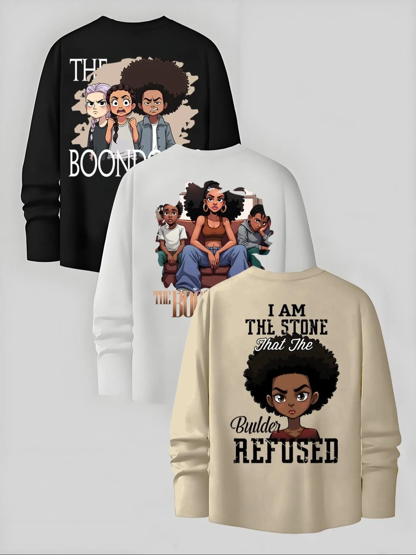 Men's Cartoon & Letter Print Long Sleeve Tee, Regular Fit Casual Graphic Round Neck T-shirt for Fall, Men's Top for Daily...