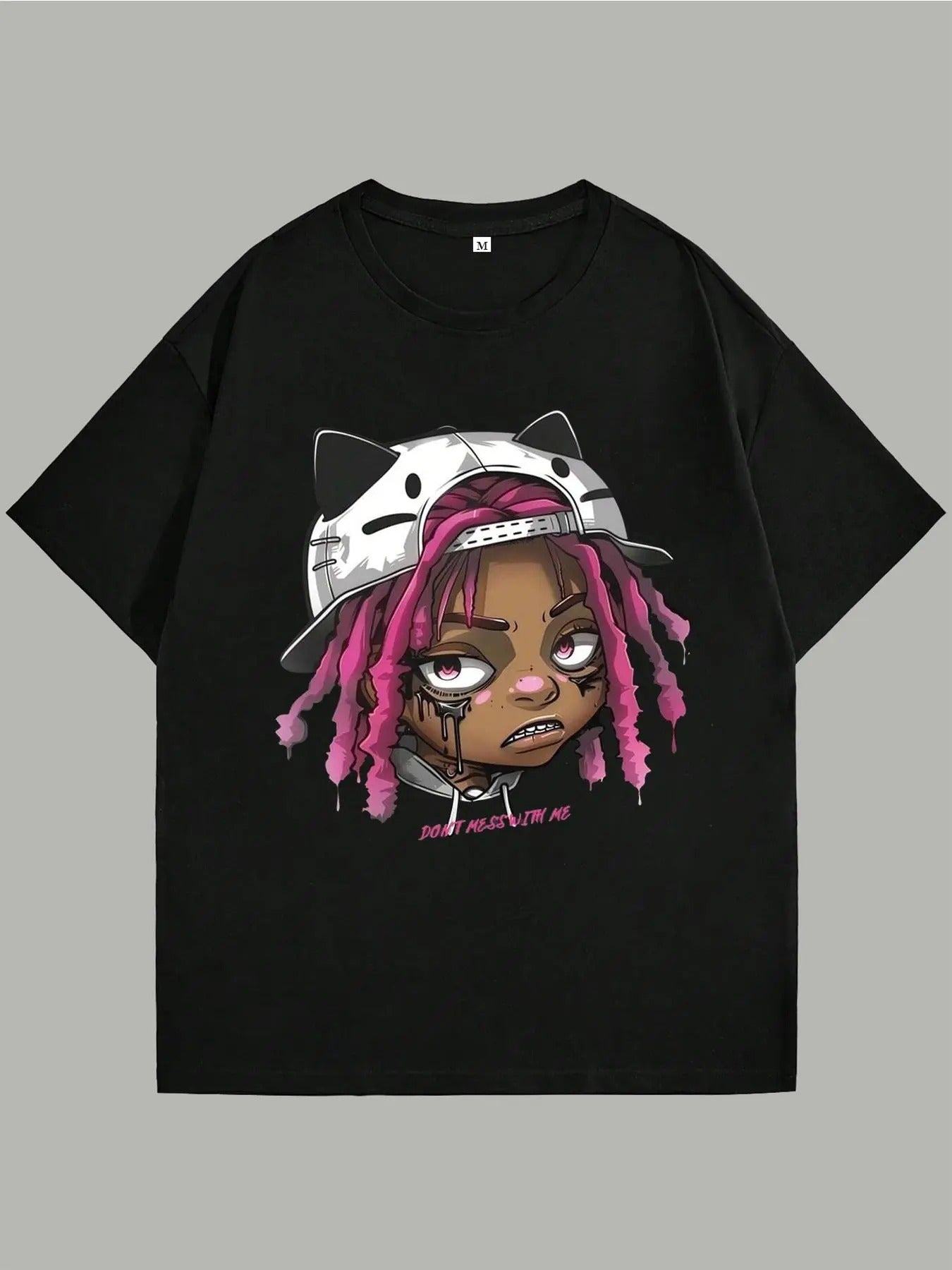 Men's Cartoon Figure Print Drop Shoulder Tee, Regular Fit Street Fashion Short Sleeve Round Neck T-shirt for Summer,...