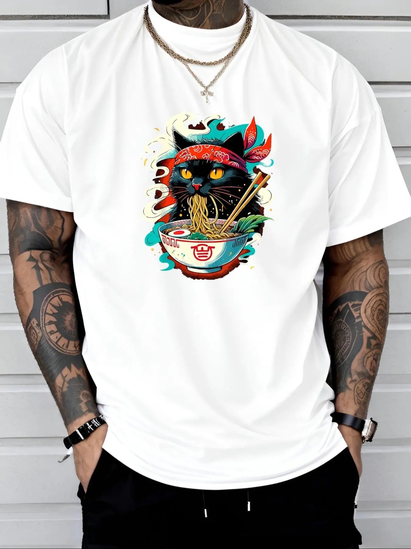 Men's Cartoon Print Round Neck Tee, Regular Fit Casual Short Sleeve T-shirt for Daily Wear, Men's Top for All Seasons...