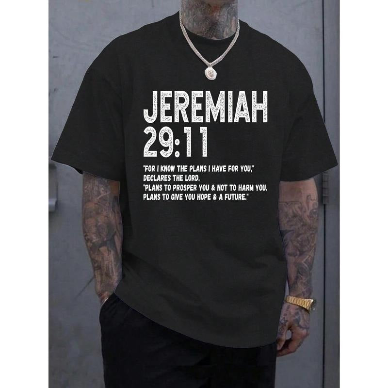 Men's Casual Loose Short Sleeve T-Shirt With Printed Text Hoodie, Sweatshirt | UrbanDripWear.com