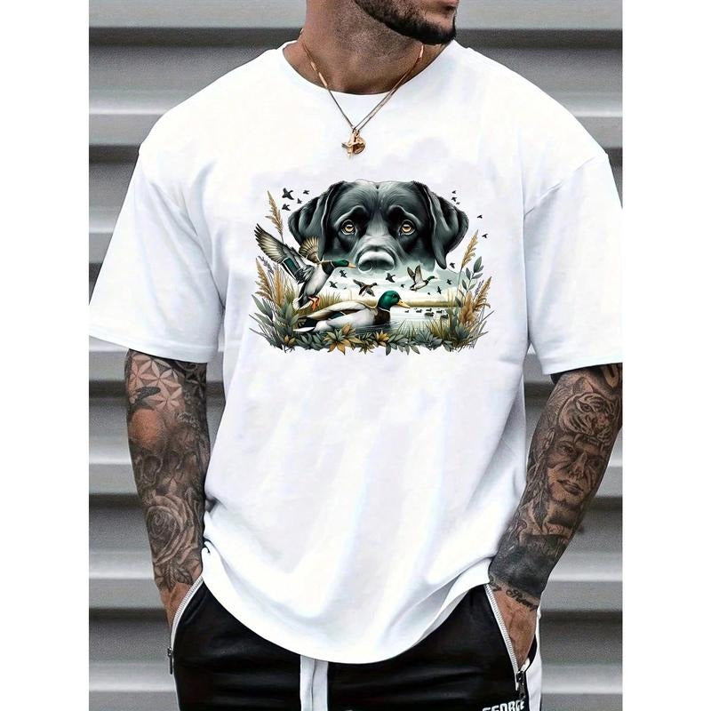 Men's Fashion Labrador Retriever Hunting Duck Print T-Shirt Made in USA Hoodie, Sweatshirt | UrbanDripWear.com