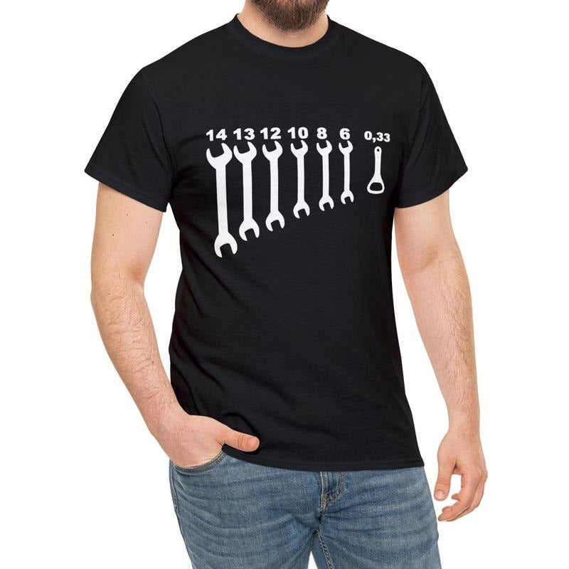 Men's Fashion Tool Pattern Cotton Sports T-shirt, Casual Stretch Round Neck Tee Shirt For Summer Made in USA Hoodie,...