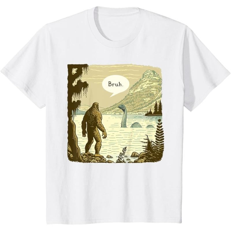 Men's Funny Bigfoot Sasquatch Loch Ness Monster Introvert Bruh T-Shirt Hoodie, Sweatshirt | UrbanDripWear.com