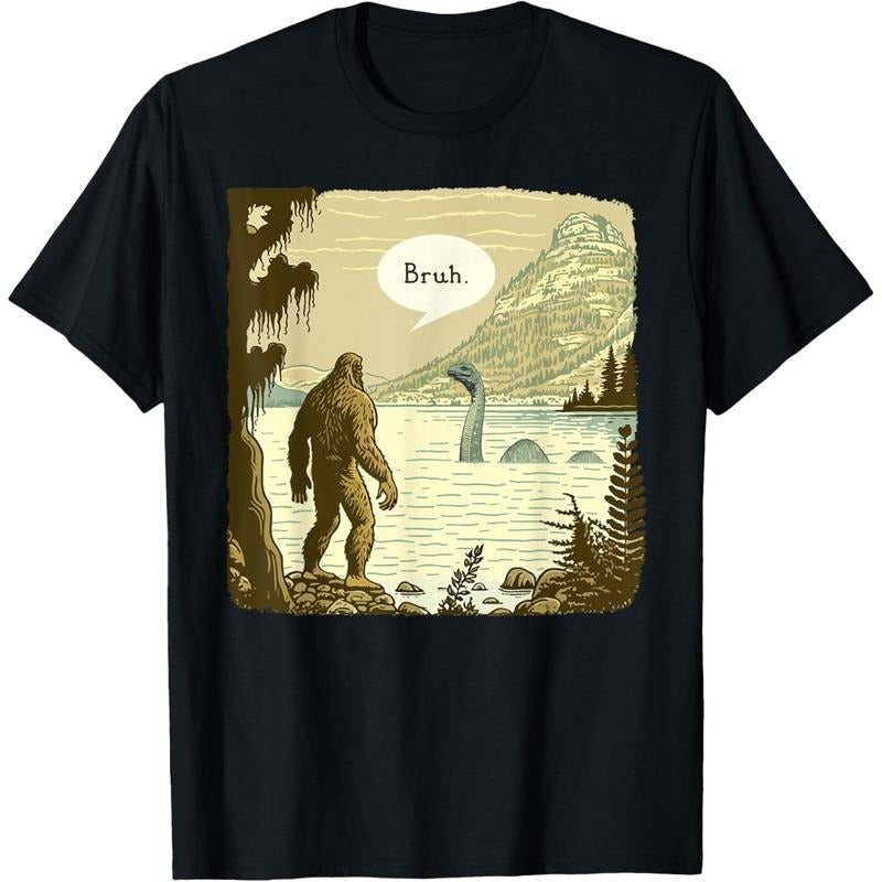 Men's Funny Bigfoot Sasquatch Loch Ness Monster Introvert Bruh T-Shirt style 02 Hoodie, Sweatshirt | UrbanDripWear.com