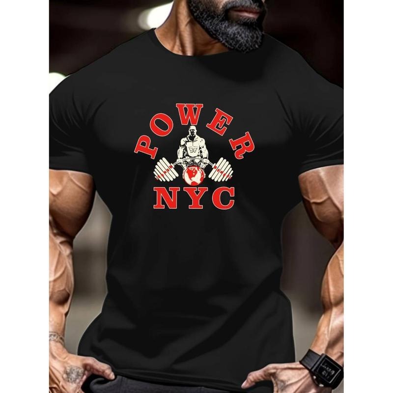 Men's Gifts Power NYC Graphic Print 1pc Casual Crew Neck T-Shirt