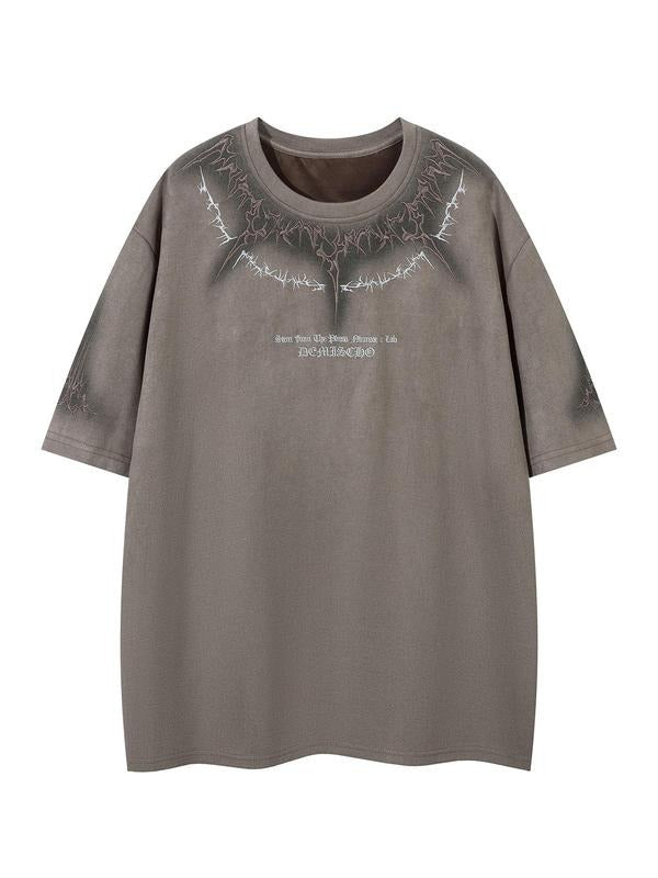 Men's Graphic Embroidery Short Sleeve Tee, Loose Casual Fashion Round Neck T-shirt for Summer, Men's Top for Daily Wear...