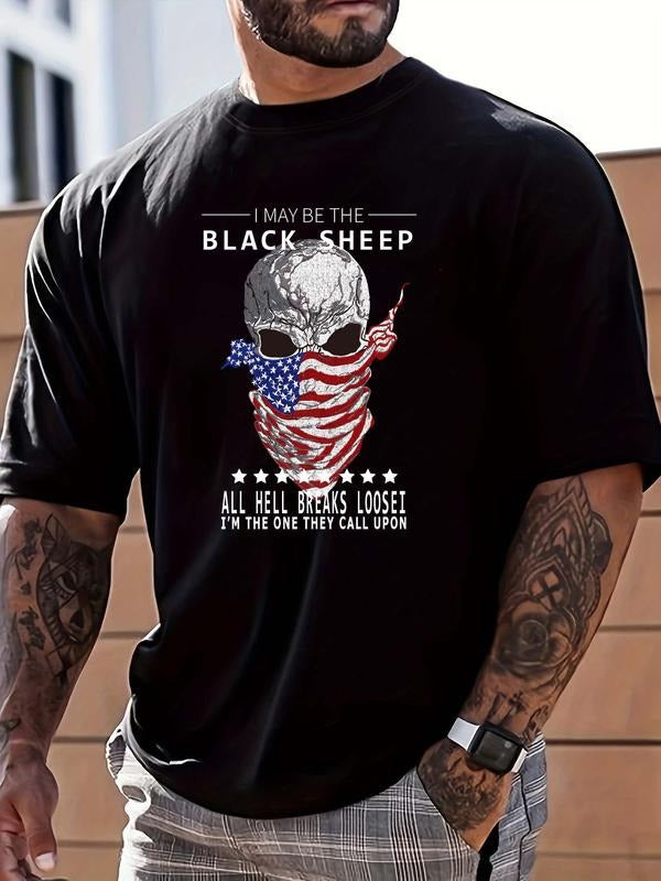 Men's Graphic Round Neck Tee, Summer Clothes, Regular Fit Casual Letter Print Short Sleeve Crew Neck T-Shirt for Summer,...