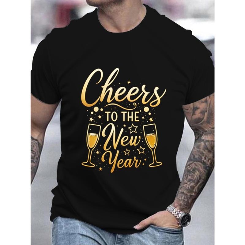 Men's Happy New Year 3D Print T-Shirt