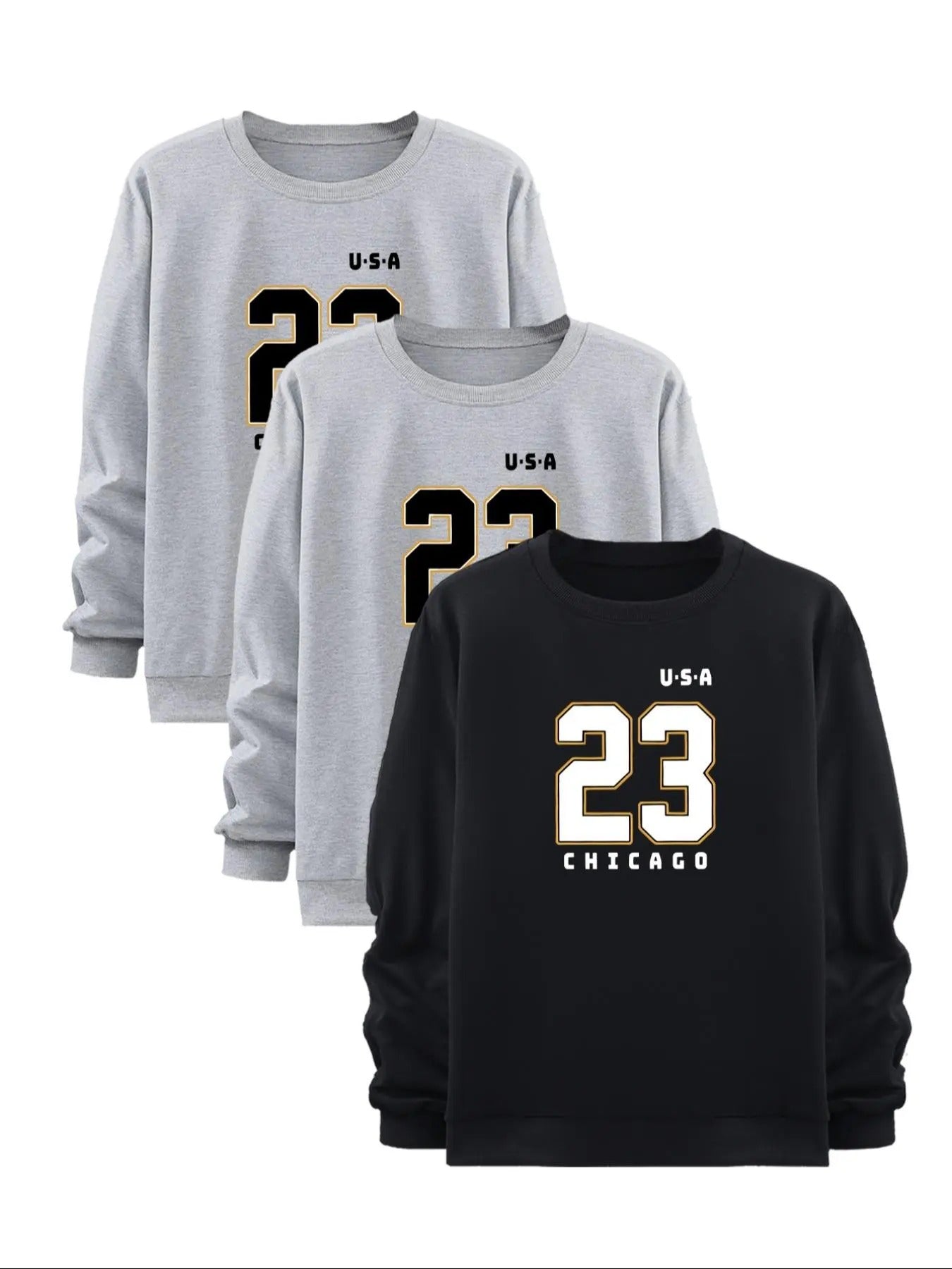 Men's Letter & Figure Print Round Neck Sweatshirt, Casual Long Sleeve Pullover for Fall & Winter, Men's Clothes for Daily...