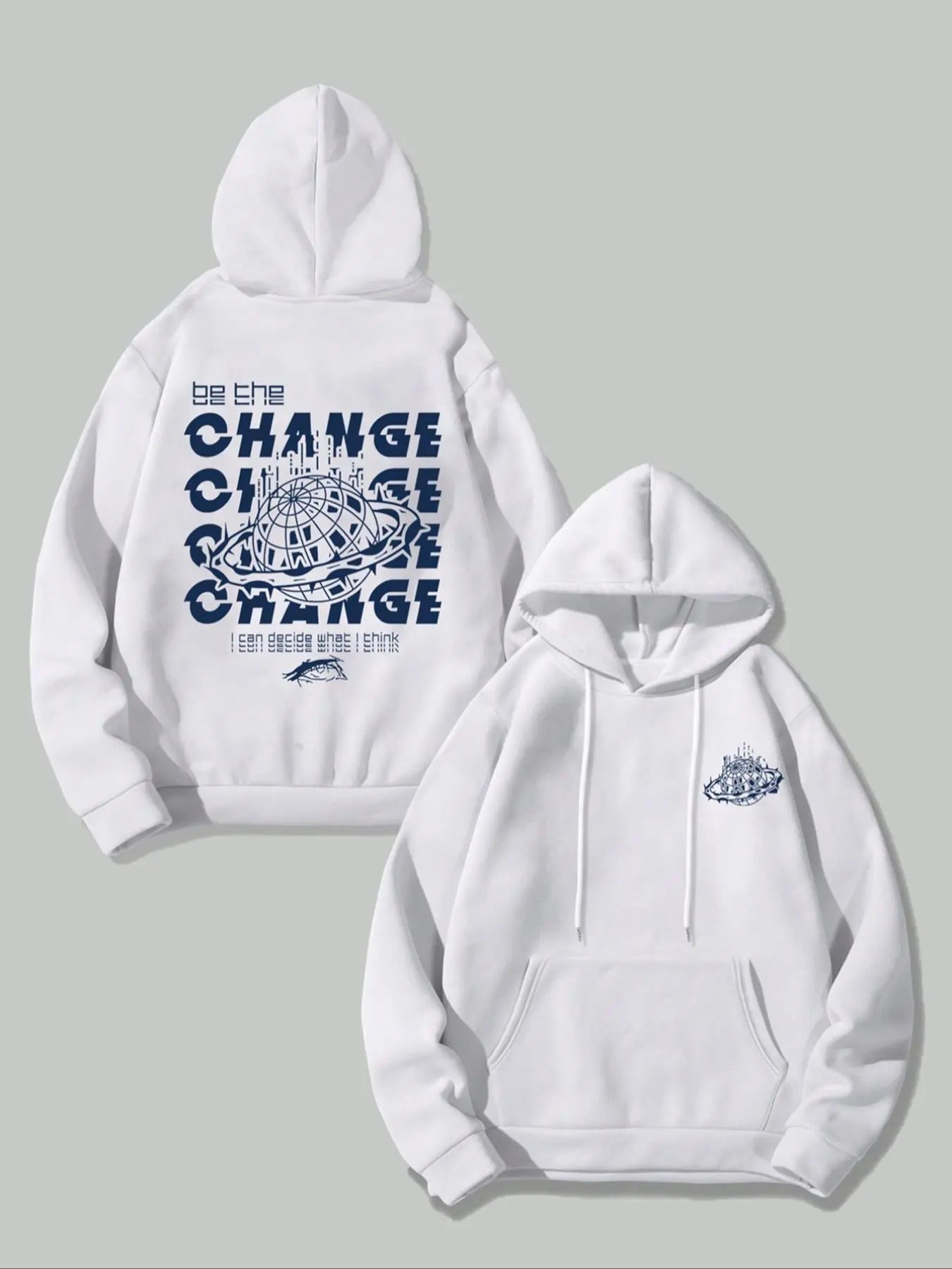 Men's Letter & Galaxy Print Drop Shoulder Hoodie, Fashion Casual Regular Fit Drawstring Pocket Hooded Sweatshirt for...