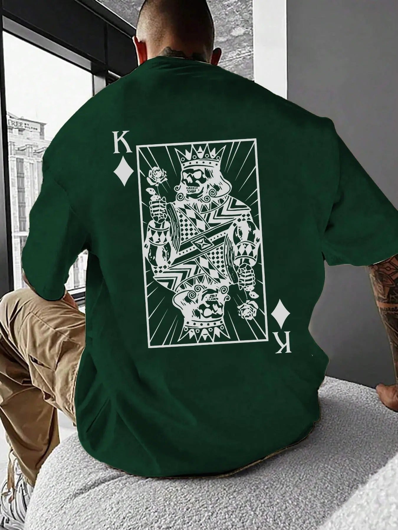 Men's Letter & Skull Print Round Neck Tee, Casual Short Sleeve T-shirt for Summer, Men's Top for Daily Wear Hoodie,...