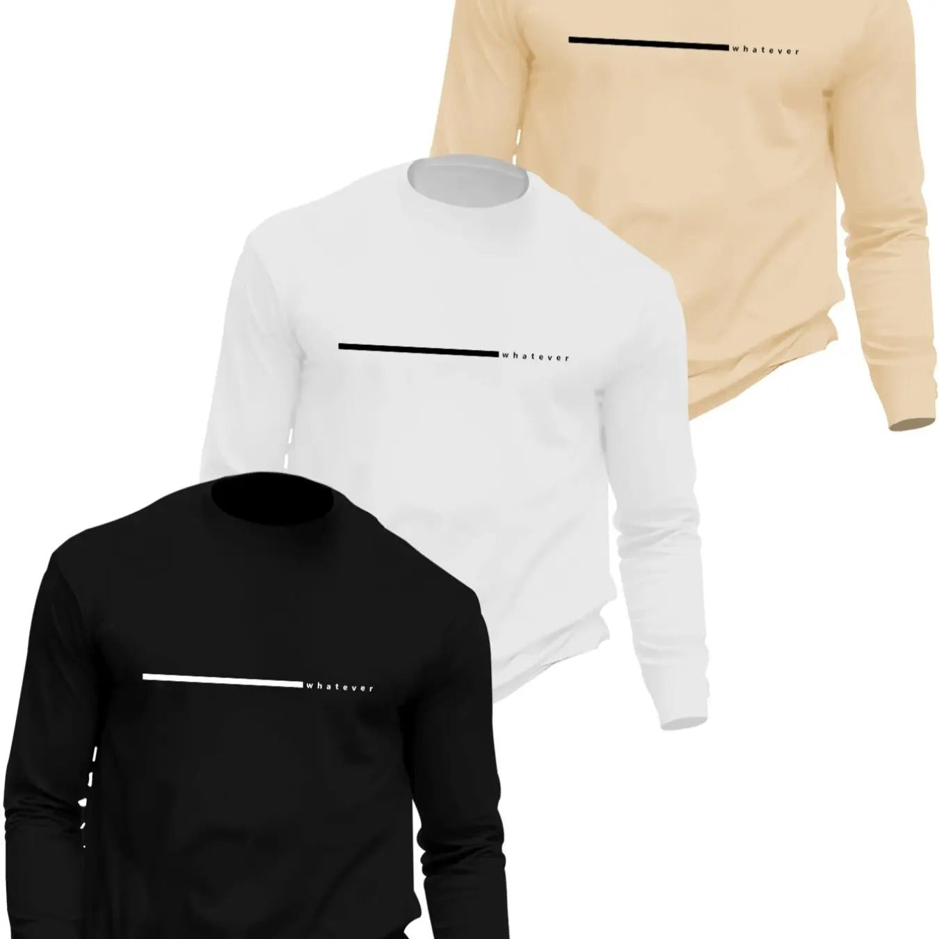 Men's Letter & Striped Print Round Neck Tee, Regular Fit Casual Long Sleeve Crew Neck T-shirt for Fall, Men's Top for...