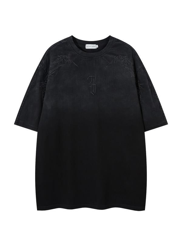 Men's Letter Embroidery Short Sleeve Graphic Tee, Loose Casual Fashion T-shirt for Summer, Men's Top for Daily Wear,...
