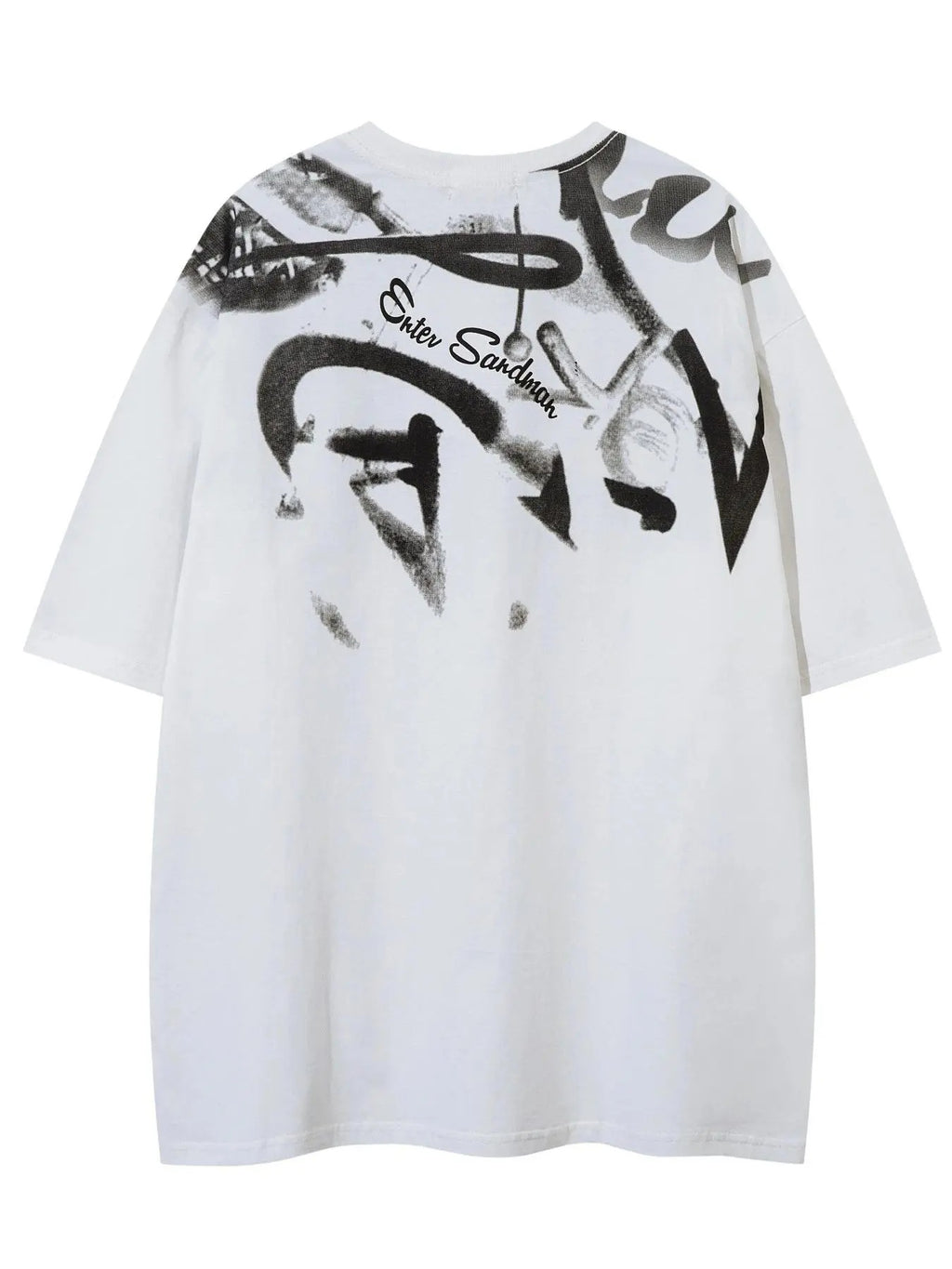 Men's Letter Graffiti Print Short Sleeve Tee, Loose Casual Fashion Round Neck T-shirt for Summer, Men's Top for Daily...