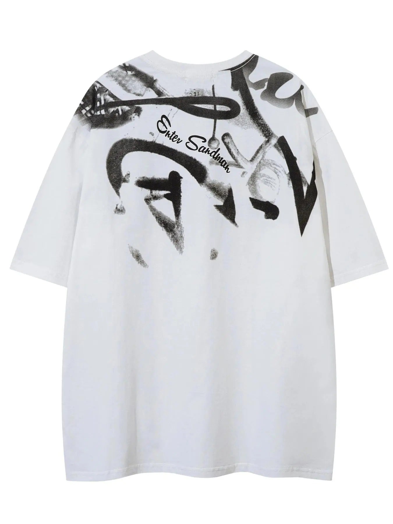 Men's Letter Graffiti Print Short Sleeve Tee, Loose Casual Fashion Round Neck T-shirt for Summer, Men's Top for Daily...