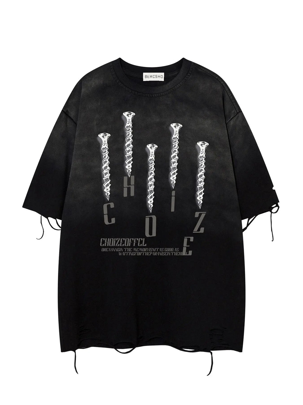 Men's Letter Print Fringe Trim Short Sleeve Tee, Loose Casual Comfy T-shirt for Summer, Fashion Men's Top for Daily Wear...