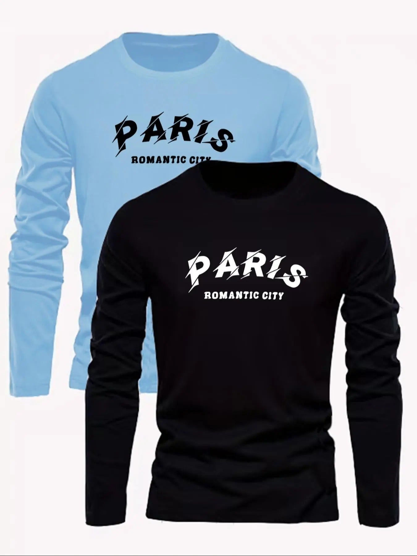 Men's Letter Print Long Sleeve Tee, Casual Comfy Round Neck T-shirt for Daily Wear, Men's Top for Spring & Fall Hoodie,...