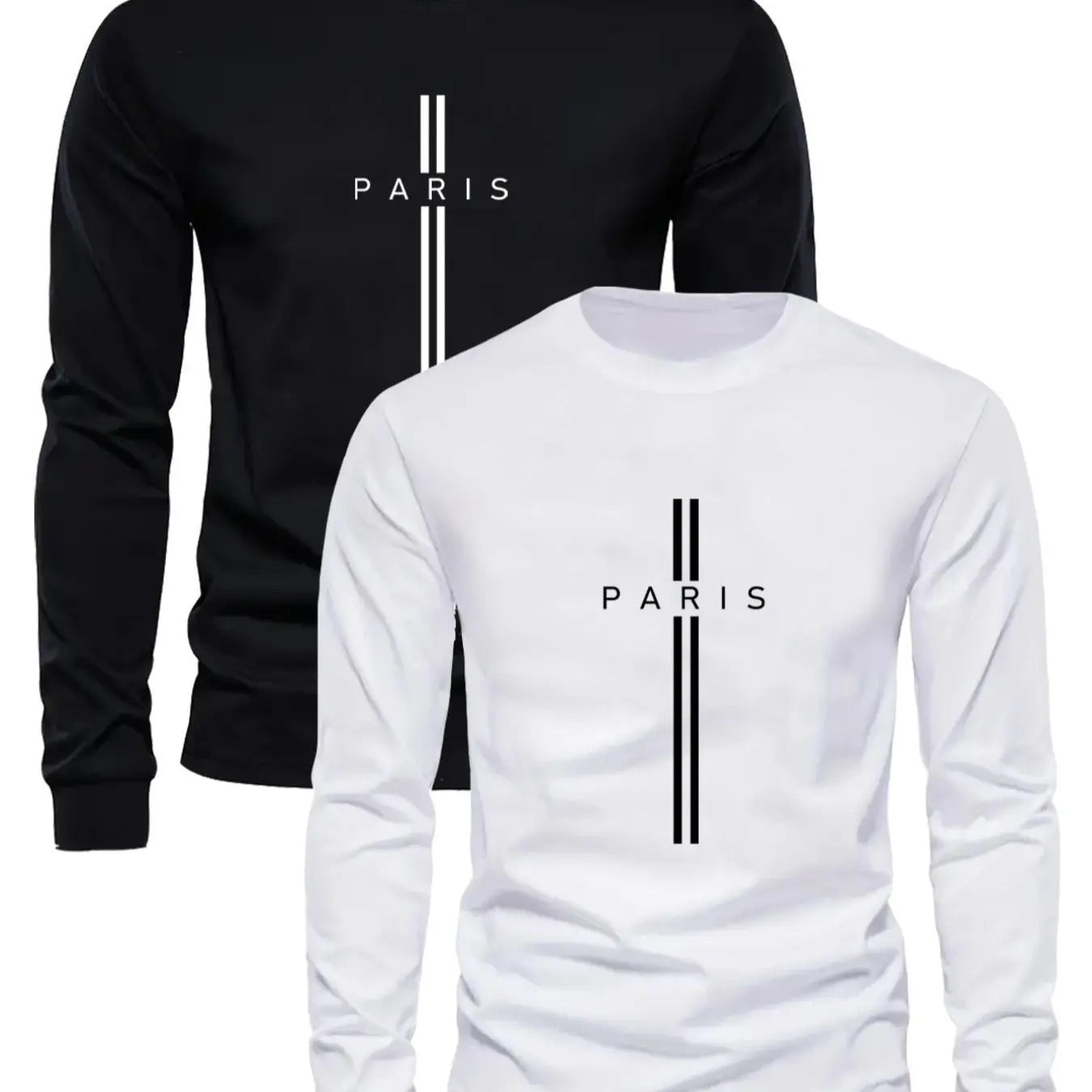 Men's Letters Print Round Neck Sweatshirt, Regular Fit Casual Long Sleeve Pullover for Fall & Winter, Men's Clothes for...