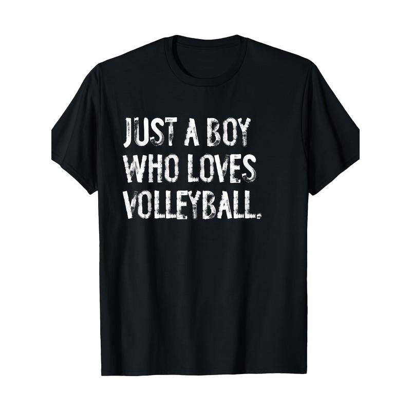 Men's Love Volleyball Graphic Tee - 100% Cotton, Casual Round Neck T-Shirt for All Seasons made in usa Hoodie, Sweatshirt