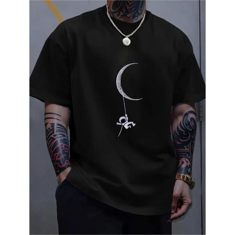 Men's Moon Astronaut Print T-Shirt