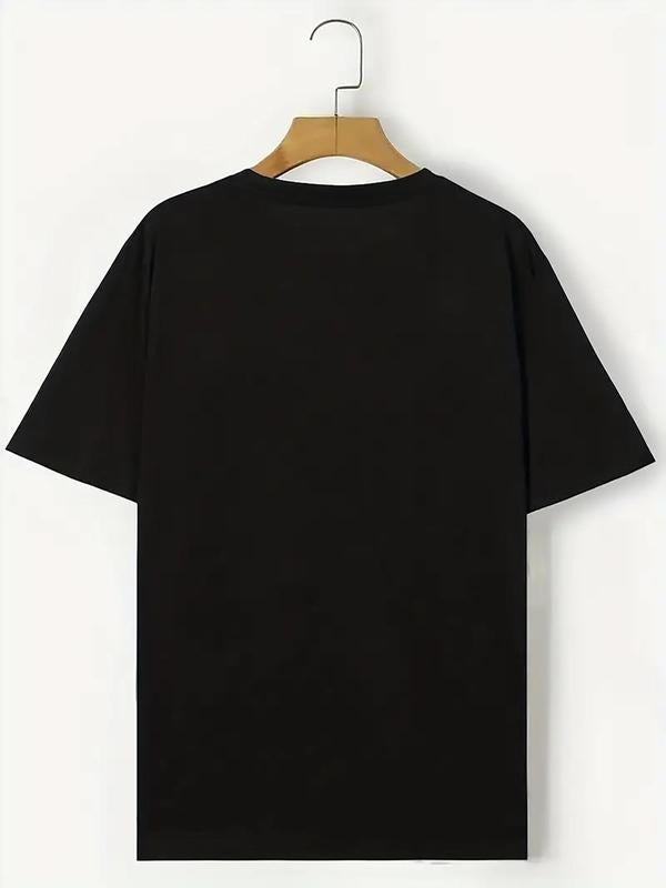 Men's Plus Size Cartoon Bear Print Round Neck Tee, Casual Short Sleeve Graphic T-shirt, Men's All Seasons Outfit for...