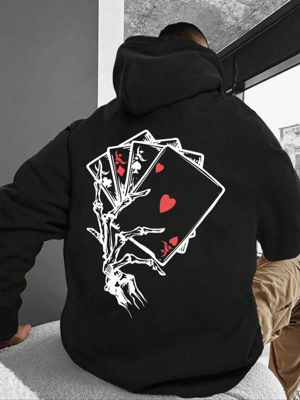 Men's Pocket Drawstring Graphic Hoodie, Casual Regular Fit Long Sleeve Hooded Pullover Sweatshirt, Menswear for Fall &...