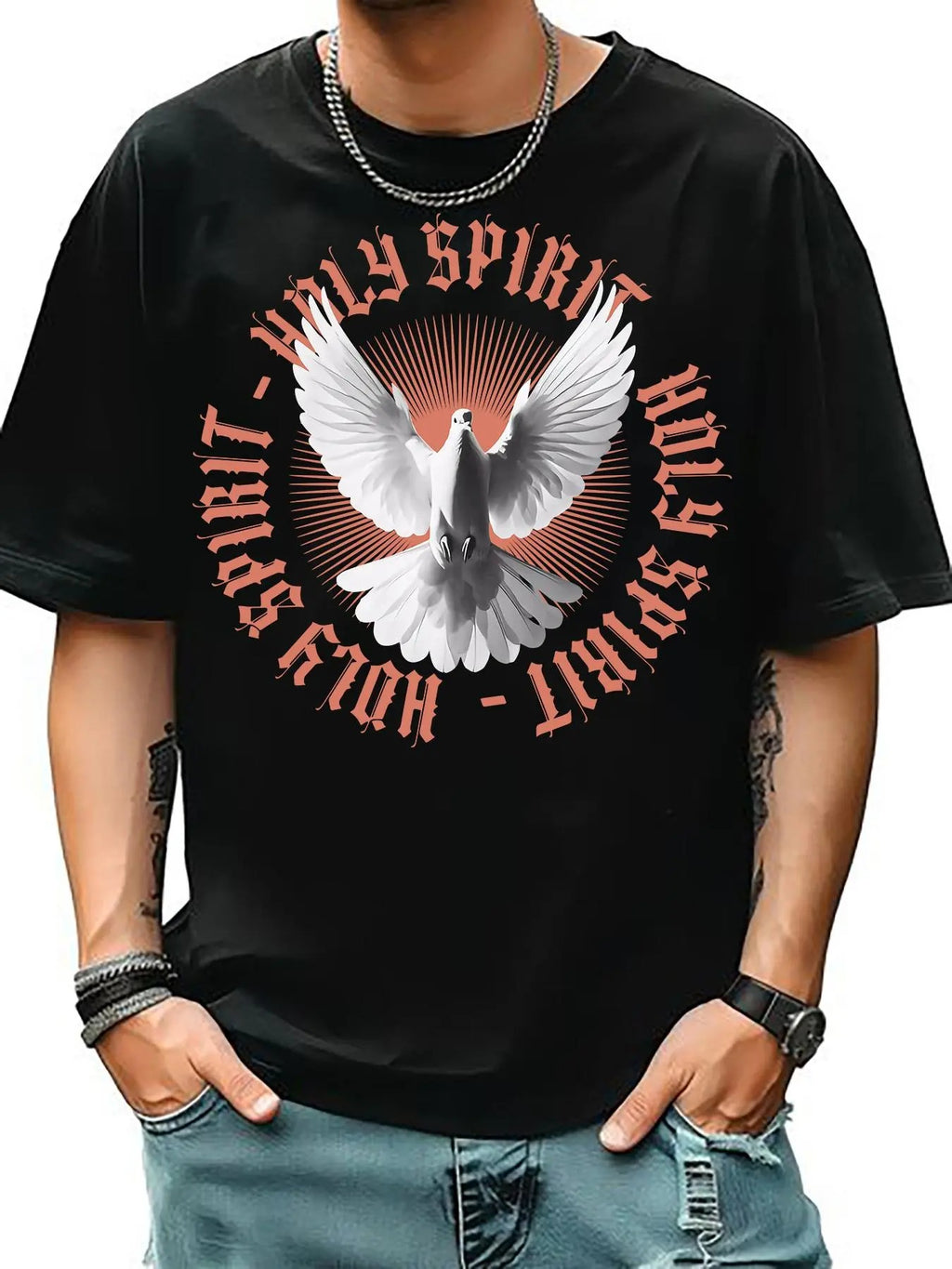 Men's Regular Fit Eagle & Letter Print Round Neck Tee, Casual Short Sleeve T-shirt for Summer, Menswear for Daily Wear...