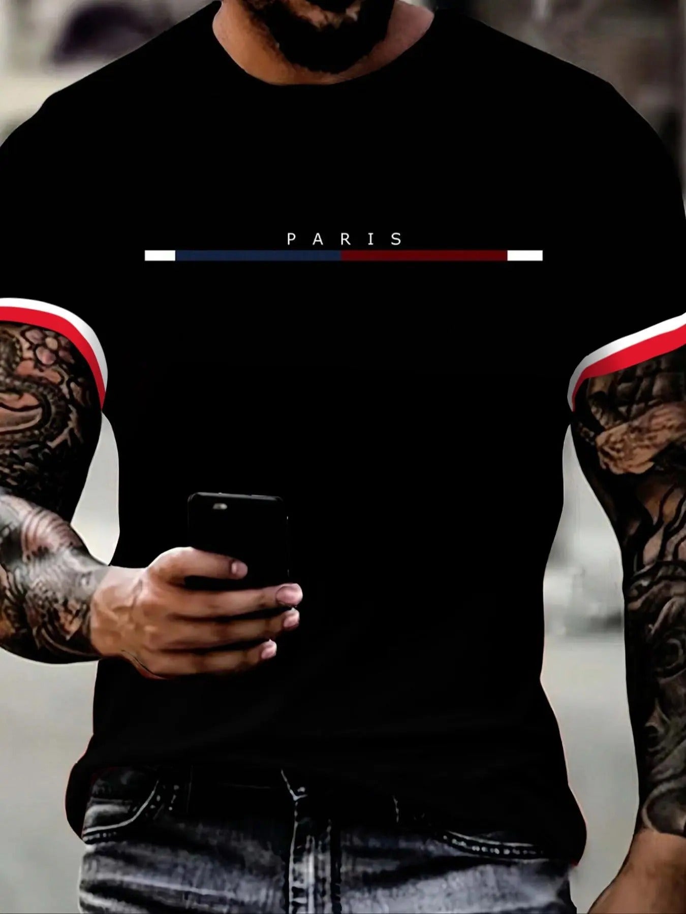 Men's Regular Fit Graphic Print Round Neck Tee, Casual Short Sleeve Crew Neck T-shirt for Summer, Fashion Men's Top for...