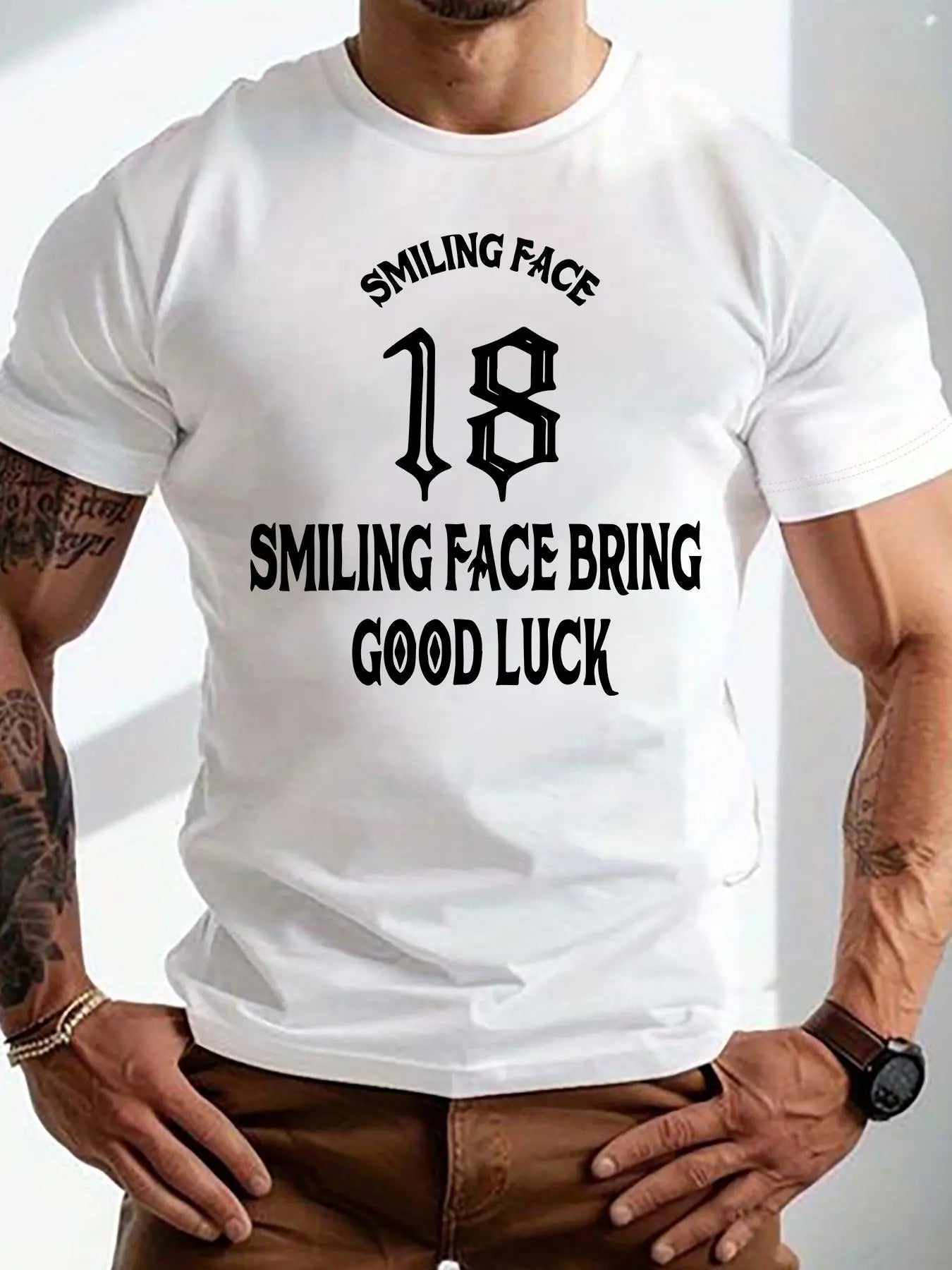 Men's Regular Fit Letter & Figure Print Round Neck Tee, Casual Short Sleeve Crew Neck T-Shirt for Summer, Fashion Men's...